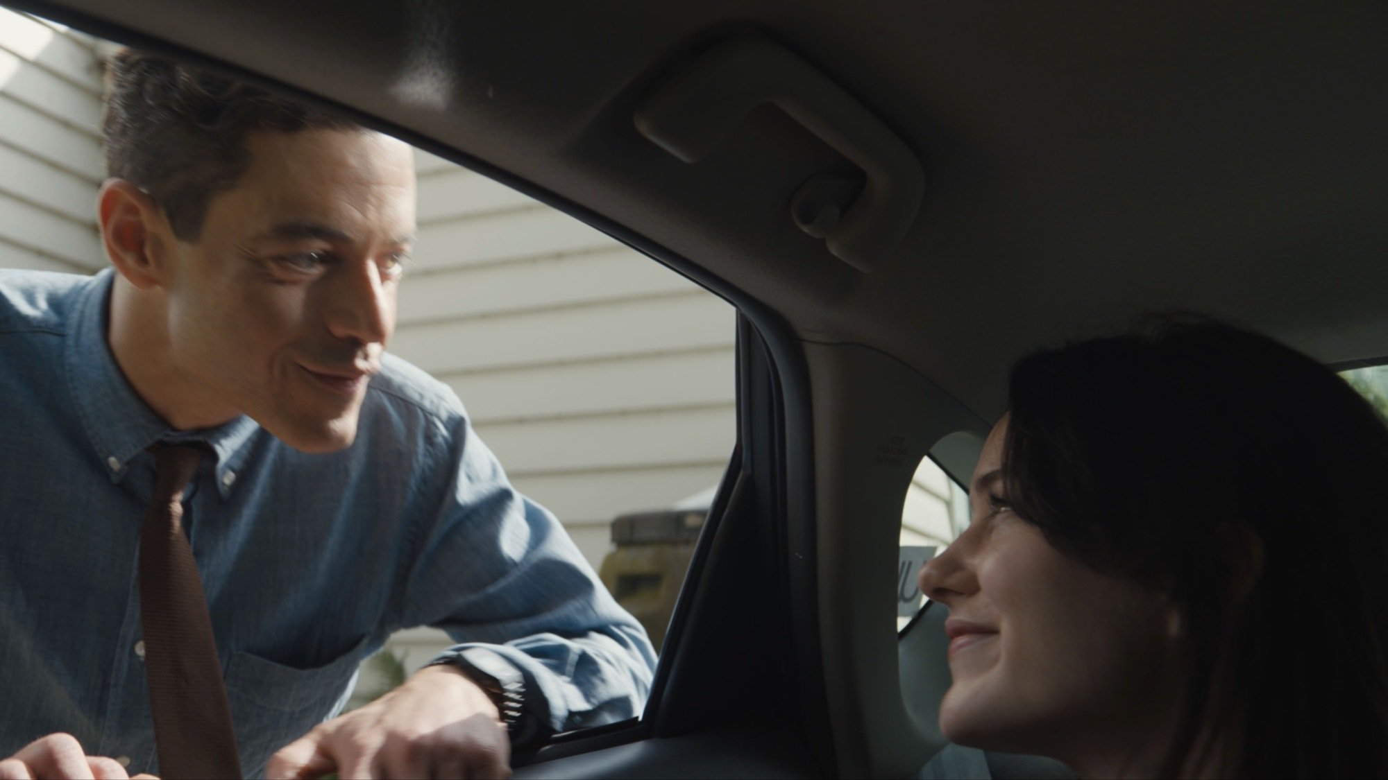 Rami Malek as Heller and Rachel Brosnahan as Sarah in 20th Century Studio's THE AMATEUR.